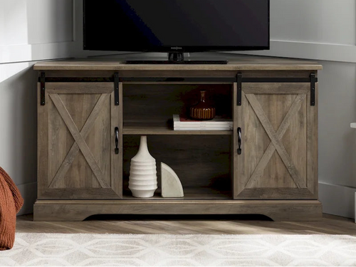 Middlebrook 52-inch Sliding Barn Door Corner TV Stand