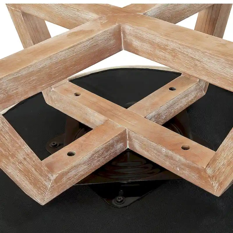 Fauteuil pivotant avec piètement en bois en forme de croix