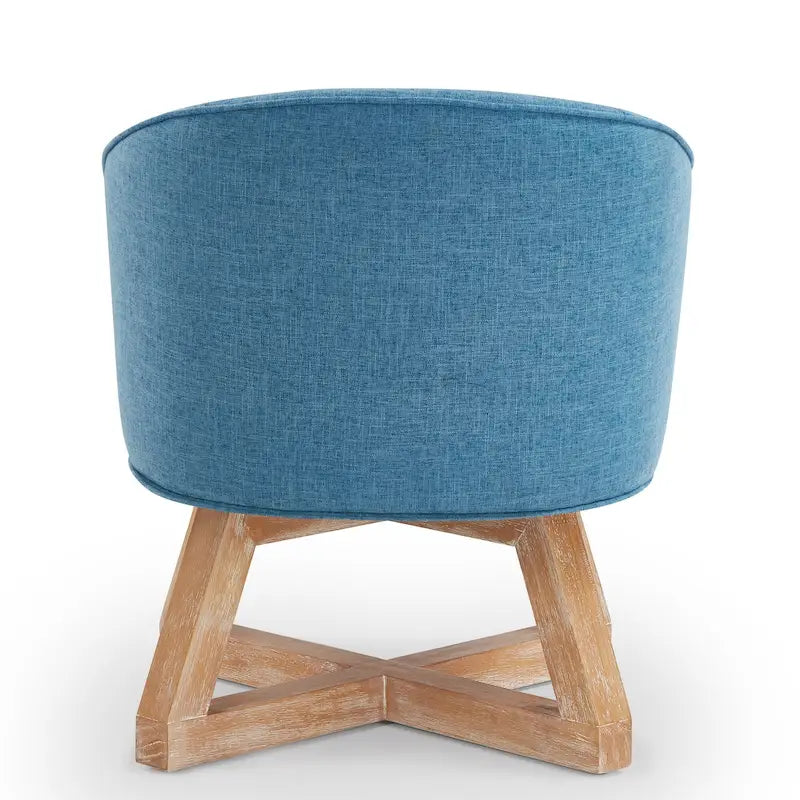 Fauteuil pivotant avec piètement en bois en forme de croix