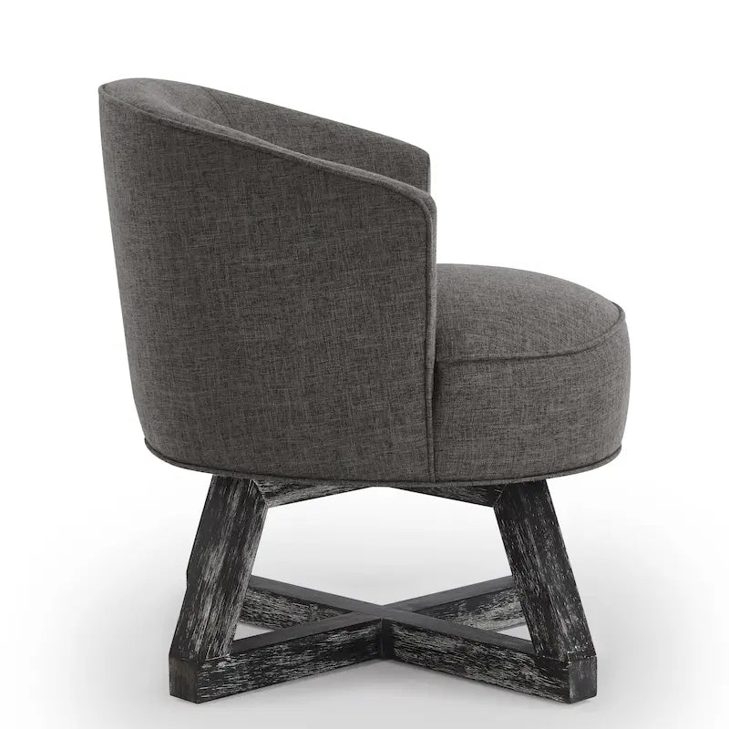Fauteuil pivotant avec piètement en bois en forme de croix