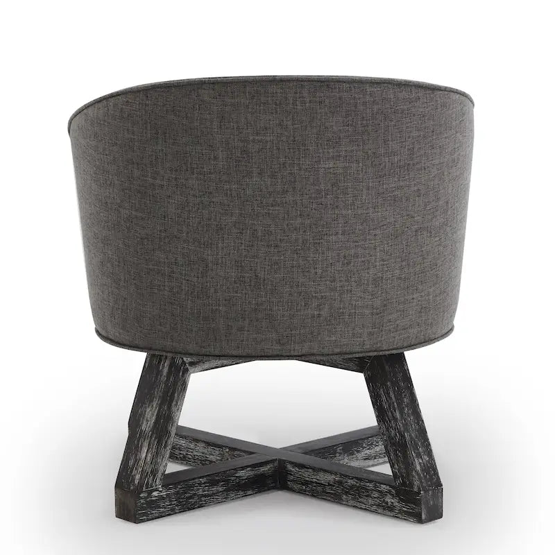 Fauteuil pivotant avec piètement en bois en forme de croix