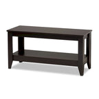 Table basse moderne en bois wengé de forme rectangulaire