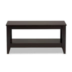 Table basse moderne en bois wengé de forme rectangulaire
