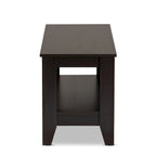 Table basse moderne en bois wengé de forme rectangulaire