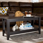 Table basse moderne en bois wengé de forme rectangulaire
