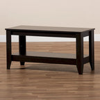 Table basse moderne en bois wengé de forme rectangulaire