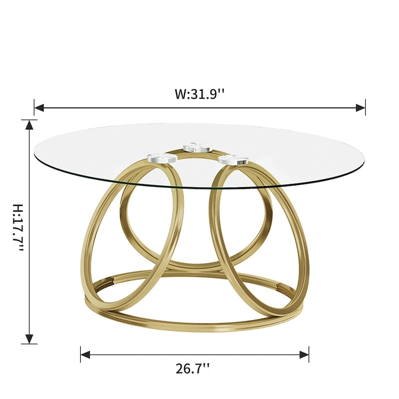 Table basse ronde contemporaine à plateau en verre