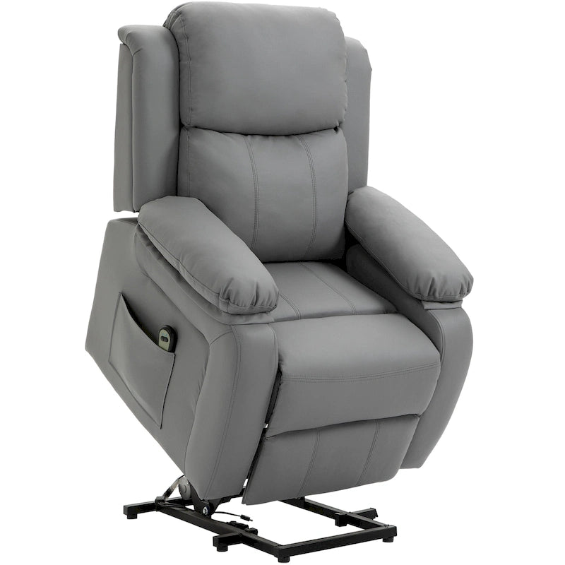 Fauteuil de salon releveur électrique, fauteuil inclinable électrique en cuir PU pour personnes âgées avec télécommande