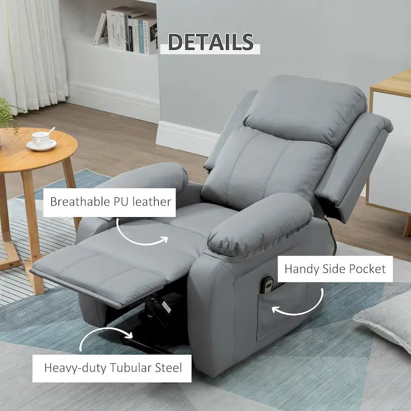 Fauteuil de salon releveur électrique, fauteuil inclinable électrique en cuir PU pour personnes âgées avec télécommande