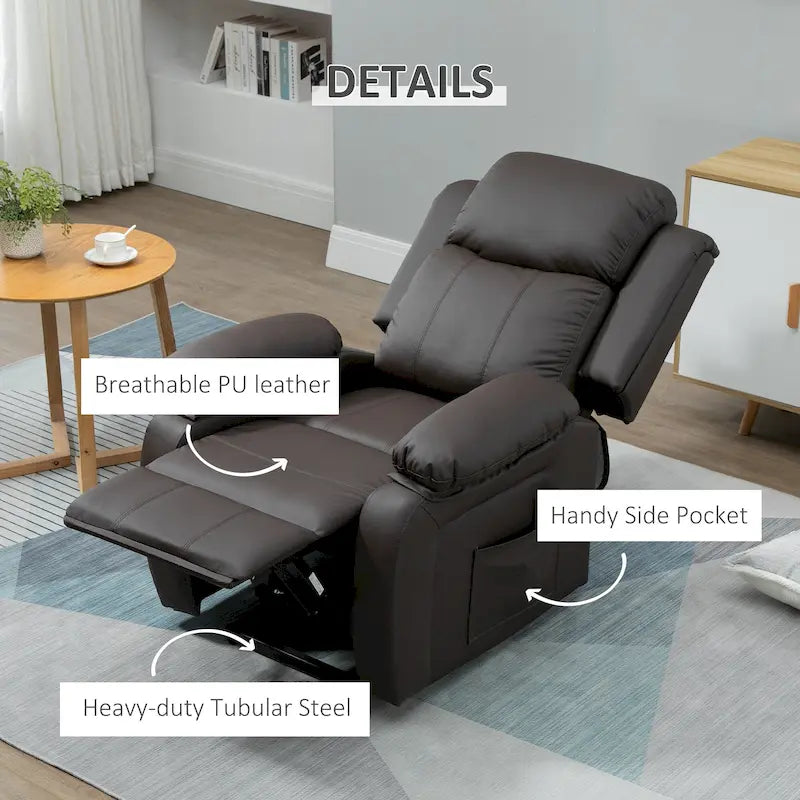 Fauteuil de salon releveur électrique, fauteuil inclinable électrique en cuir PU pour personnes âgées avec télécommande