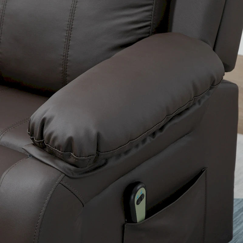 Fauteuil de salon releveur électrique, fauteuil inclinable électrique en cuir PU pour personnes âgées avec télécommande