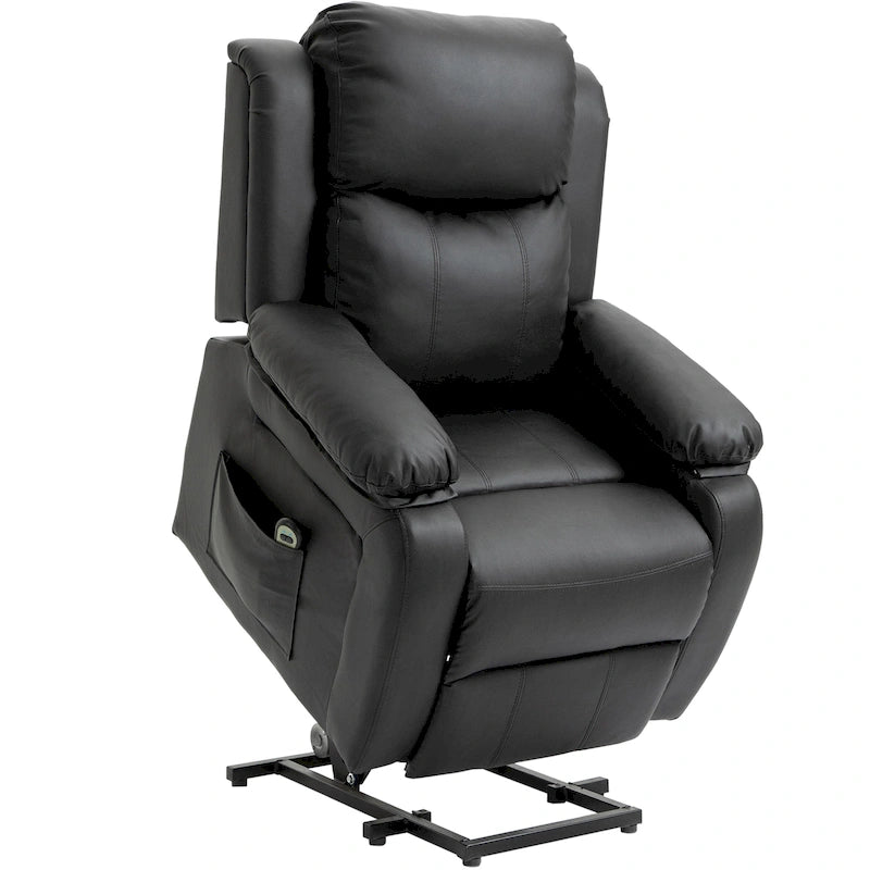 Fauteuil de salon releveur électrique, fauteuil inclinable électrique en cuir PU pour personnes âgées avec télécommande