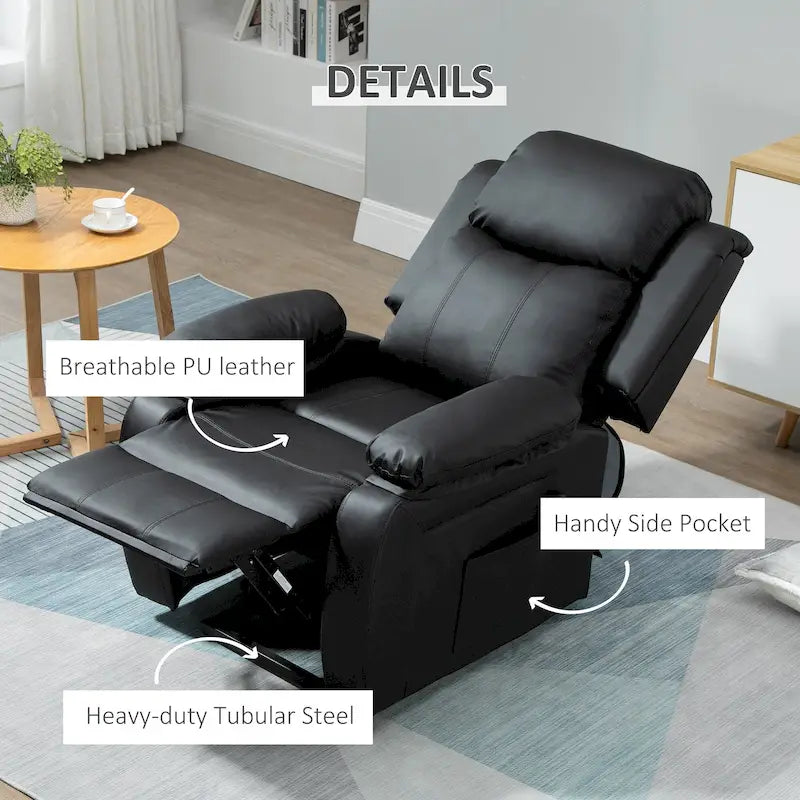 Fauteuil de salon releveur électrique, fauteuil inclinable électrique en cuir PU pour personnes âgées avec télécommande