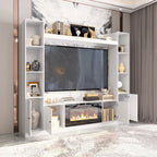 Meuble TV avec cheminée encastrable – Meuble multimédia élégant