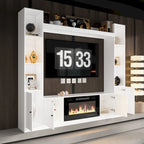 Meuble TV avec cheminée encastrable – Meuble multimédia élégant