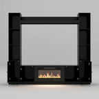 Meuble TV avec cheminée encastrable – Meuble multimédia élégant