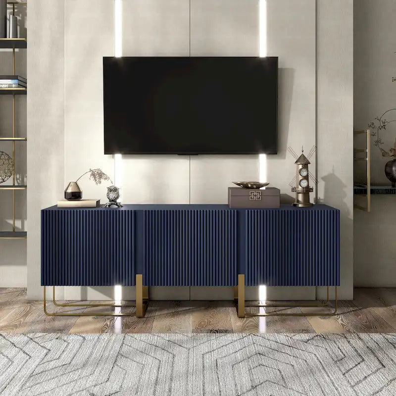 Meuble TV de rangement à 3 portes de 60 pouces par