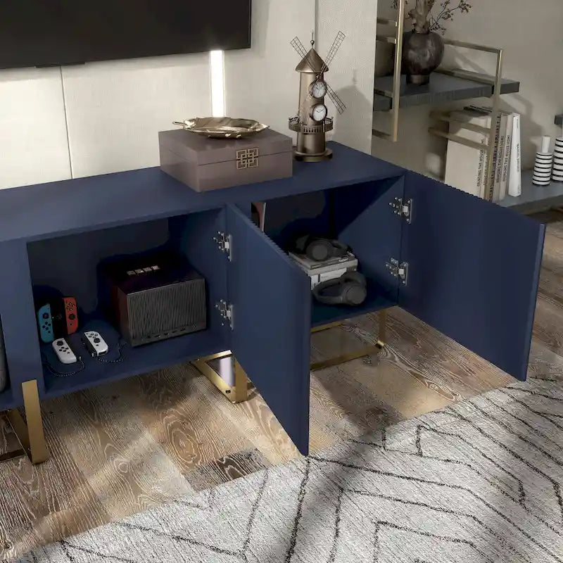 Meuble TV de rangement à 3 portes de 60 pouces par