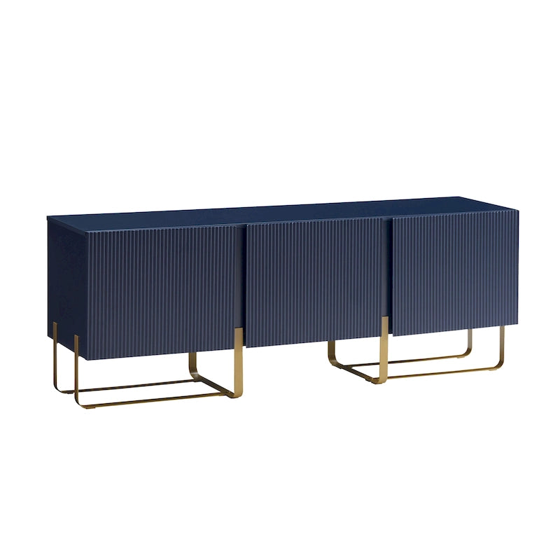Meuble TV de rangement à 3 portes de 60 pouces par