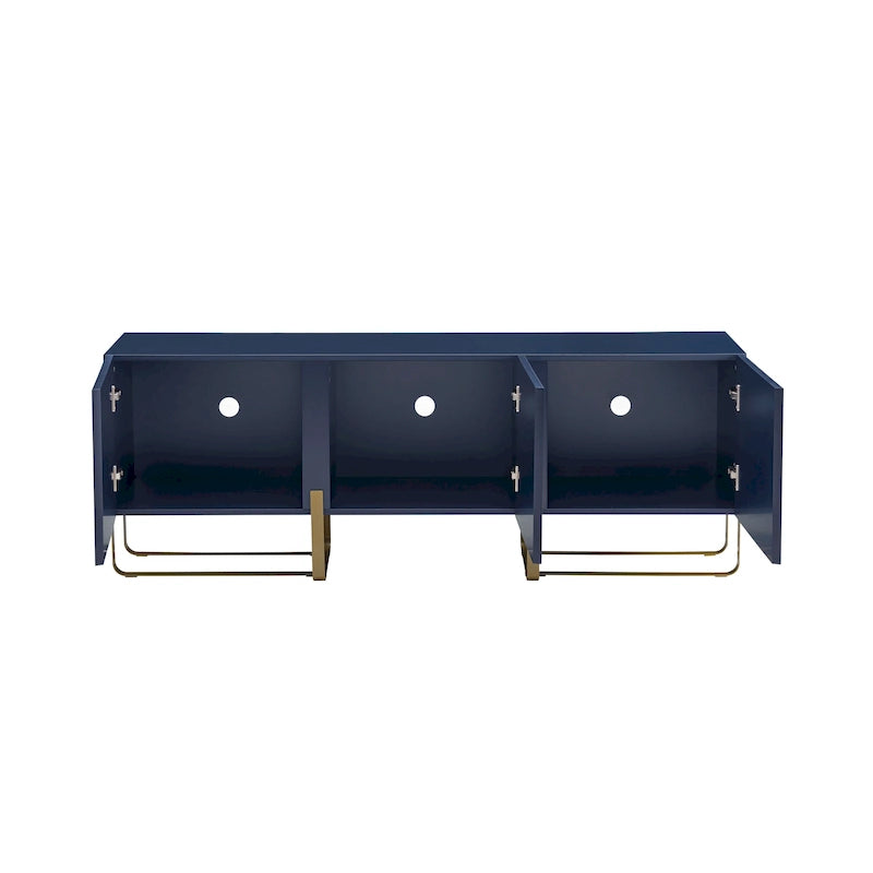 Meuble TV de rangement à 3 portes de 60 pouces par