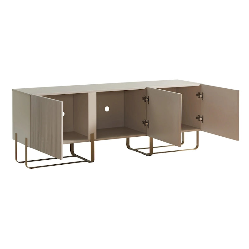 Meuble TV de rangement à 3 portes de 60 pouces par