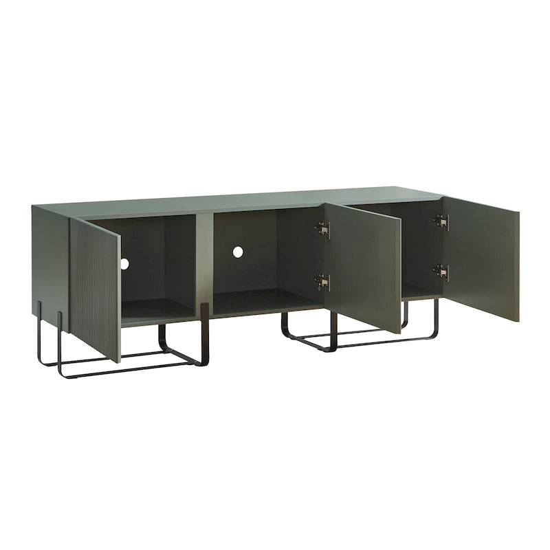 Meuble TV de rangement à 3 portes de 60 pouces par
