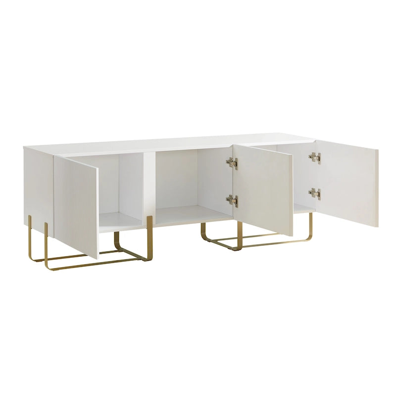 Meuble TV de rangement à 3 portes de 60 pouces par