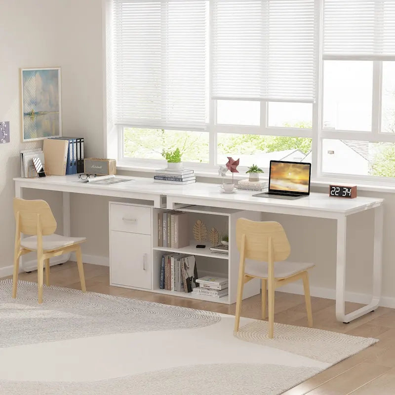 Bureau d'angle réversible blanc