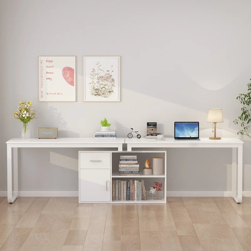 Bureau d'angle réversible blanc