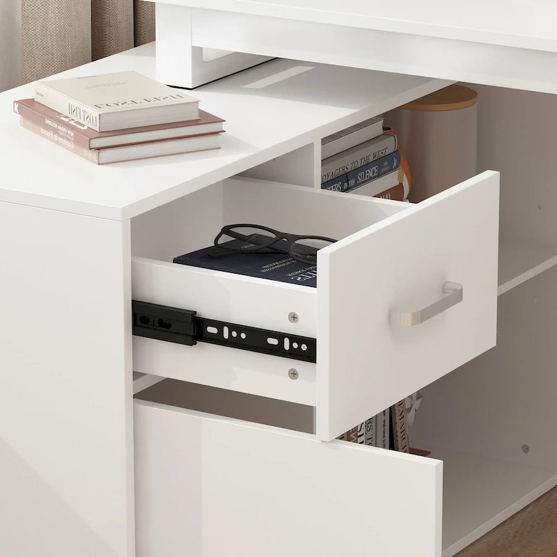Bureau d'angle réversible blanc