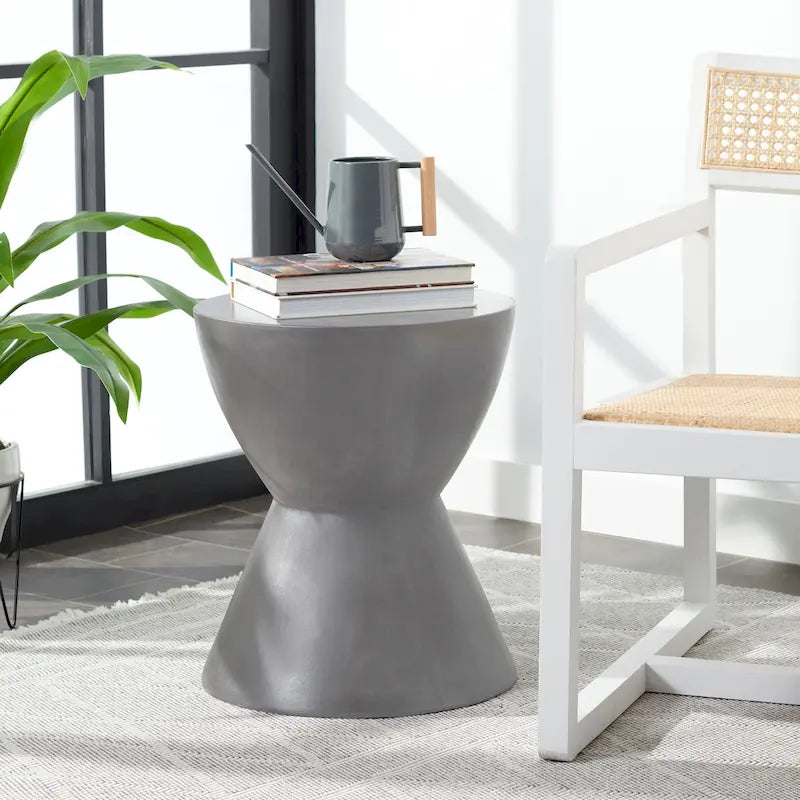 SAFAVIEH Elektra Concrete Indoor/Outdoor Accent Table - 14.9 x 14.9 x 17.7 - 15Wx15Dx18H