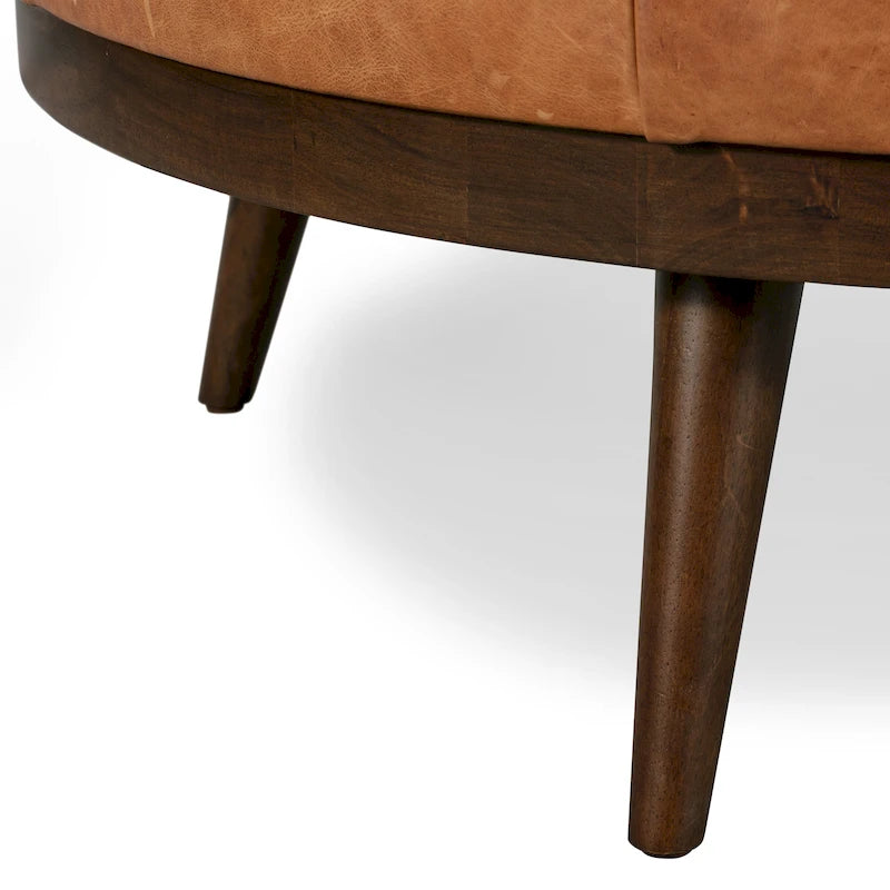 Ottoman - Cuir véritable italien pleine fleur