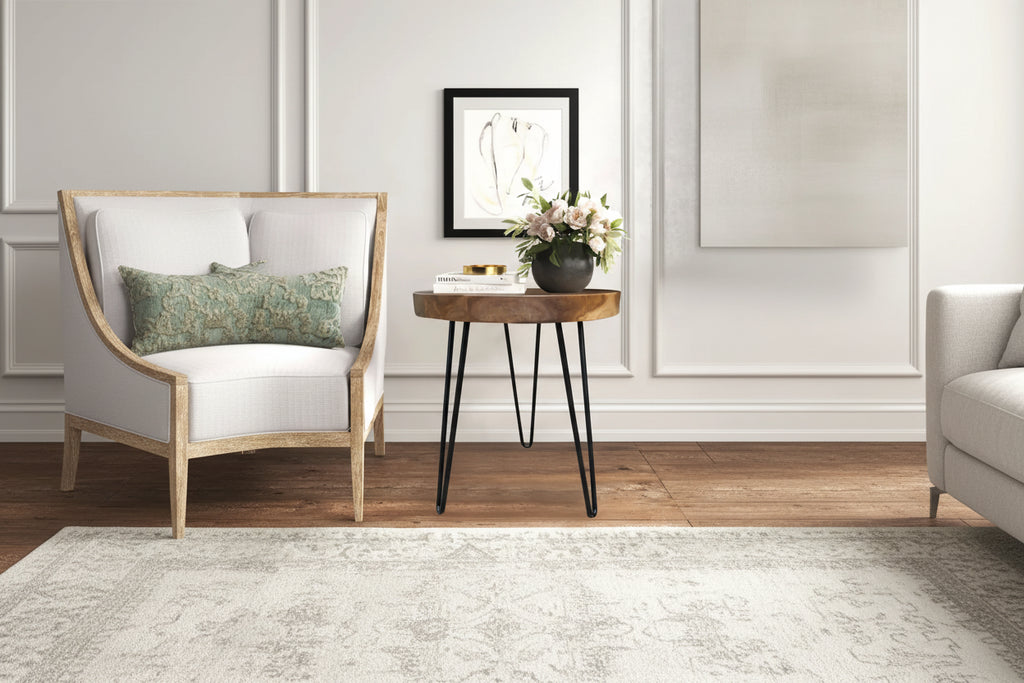 Greenage Teak End Table Solid Live Edge Side Table